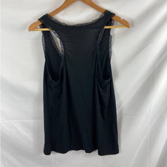 Bump in the Night Ruffle Trim Racerback Tank Black Size Small - Picture 4 of 4
